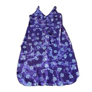 Vintage California Dynasty Purple Floral Nightie, Fairycore Slip Dress, Medium